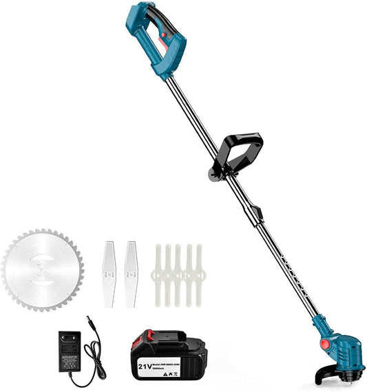 BODORME Desbrozadora y bordeadora de Hilo Recortadora de césped eléctrica de 21 V