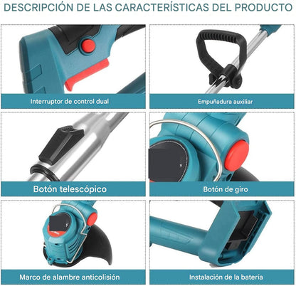 BODORME Desbrozadora y bordeadora de Hilo Recortadora de césped eléctrica de 21 V